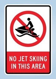 Jet Ski Safety Precautions: Restricted Area Sign